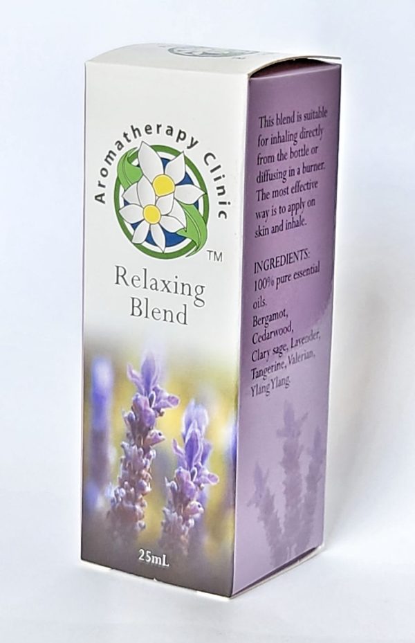 Relaxing Blend essential oil box packaging