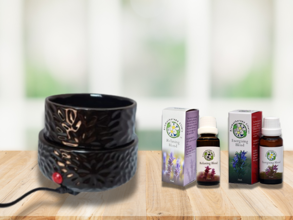 Starter kit with warmer oil burner, Relaxing Blend and Energizing Blend