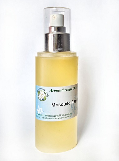 Spray bottle of natural mosquito repellent by Aromatherapy Clinic