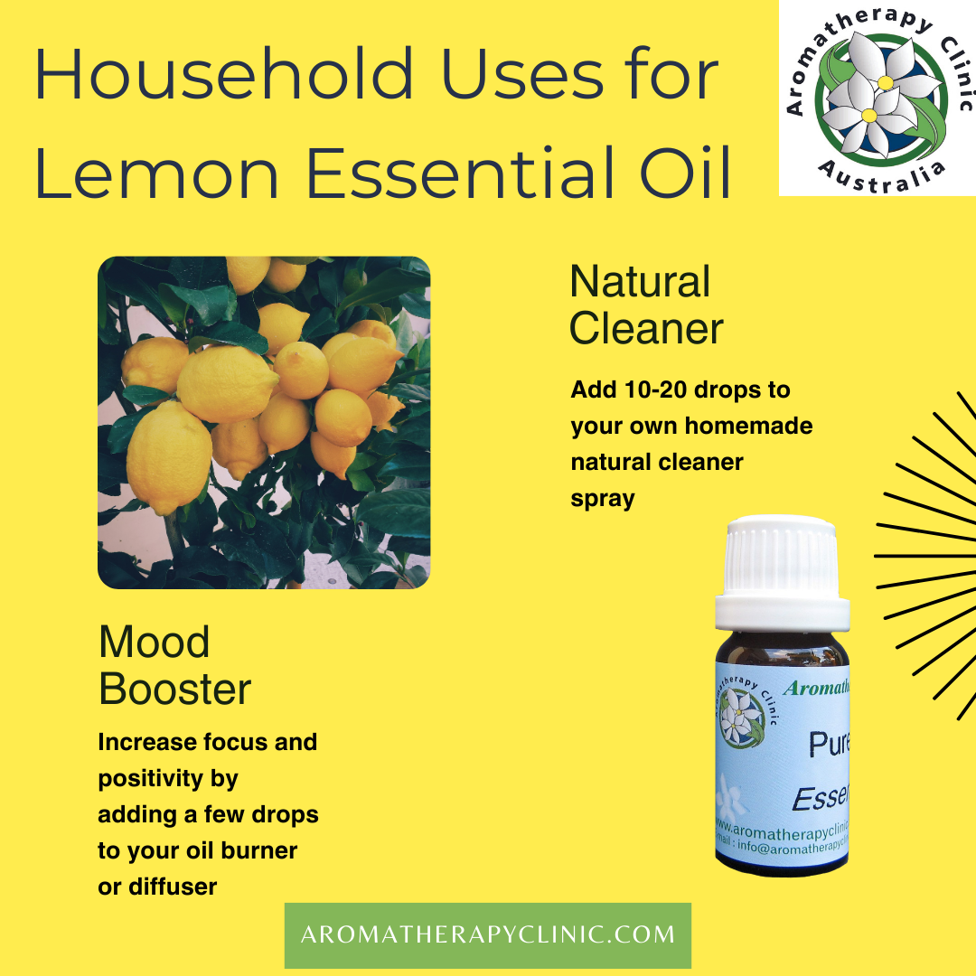 Household uses for lemon essential oil. Natural Cleaner, Mood Booster